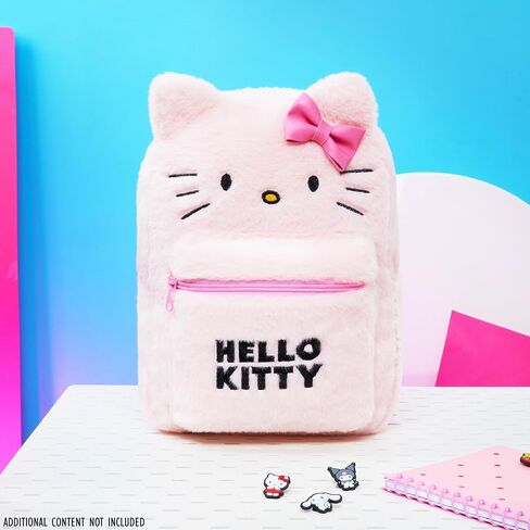 Hello Kitty Girls Fluffy Backpack, Fashion Backpack Kids Teens (Pink Hello Kitty) in Kuwait