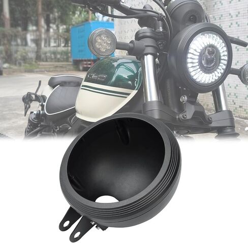 5.75inch Motorcycle Headlight Aluminum Alloy Housing Bucket with Bottom Mount and Bolt Mount 2 in 1 Light Shell,Housing Only in Saudi Arabia