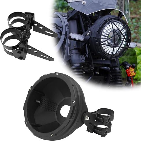 5.75inch Motorcycle Headlight Aluminum Alloy Housing Bucket with Bottom Mount and Bolt Mount 2 in 1 Light Shell,Housing Only in Saudi Arabia
