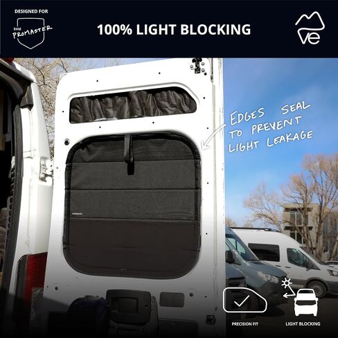 VanEssential Insulated Stealth Blackout Front Door Window Covers Designed for RAM Promaster Van Years 2014 to Current Model (Pair) - Black in Saudi Arabia