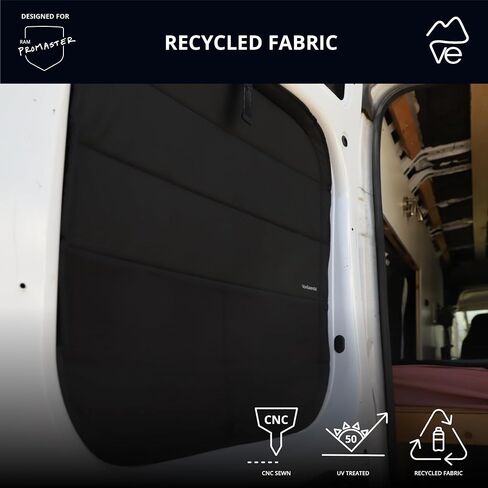 VanEssential Insulated Stealth Blackout Front Door Window Covers Designed for RAM Promaster Van Years 2014 to Current Model (Pair) - Black in Saudi Arabia