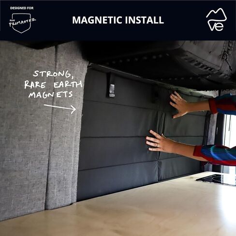 VanEssential Insulated Stealth Blackout Front Door Window Covers Designed for RAM Promaster Van Years 2014 to Current Model (Pair) - Black in Kuwait