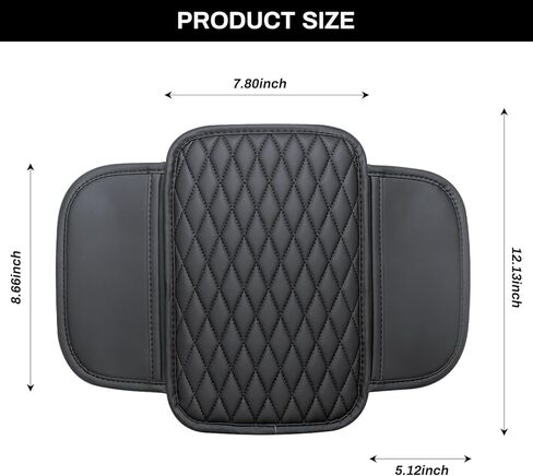 Ouzorp Car Center Console Cover, Upgraded Microfiber Leather Car Arm Rest Cover with 2 Storage Bags, Universal Armrest Cover for Car Storage Box Car Interior Accessories Protector for Most Vehicle in Kuwait