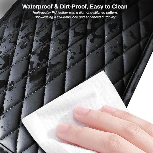 Ouzorp Car Center Console Cover, Upgraded Microfiber Leather Car Arm Rest Cover with 2 Storage Bags, Universal Armrest Cover for Car Storage Box Car Interior Accessories Protector for Most Vehicle in Kuwait