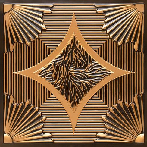 201AG-24x24-50 Sunset Boulevard PVC 2 'x 2' lay-in أو glue-up tile (Covers / 200 sq.ft) ، Gold Antique ، 50 in Kuwait