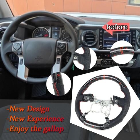 ألياف الكربون لعجلة القيادة للسيارات لتويوتا 4Runner Tacoma 2010-2023/TUNDRA 2014-2021 TRD (ألياف الكربون+جلد) in Kuwait