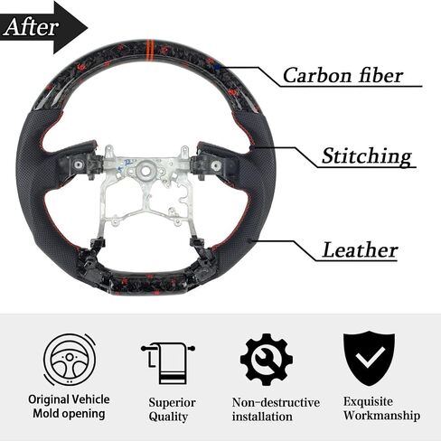 ألياف الكربون لعجلة القيادة للسيارات لتويوتا 4Runner Tacoma 2010-2023/TUNDRA 2014-2021 TRD (ألياف الكربون+جلد) in Kuwait