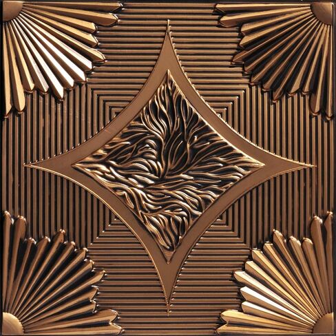 201AG-24x24-50 Sunset Boulevard PVC 2 'x 2' lay-in أو glue-up tile (Covers / 200 sq.ft) ، Gold Antique ، 50 in Kuwait