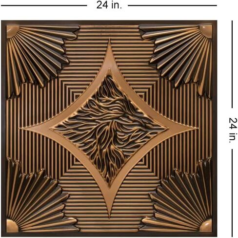201AG-24x24-50 Sunset Boulevard PVC 2 'x 2' lay-in أو glue-up tile (Covers / 200 sq.ft) ، Gold Antique ، 50 in Kuwait