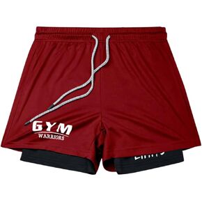 GORGLITTER Men's 2 in 1 Drippy Shorts Graphic Drawstring Waist Workout Gym Shorts with Pockets