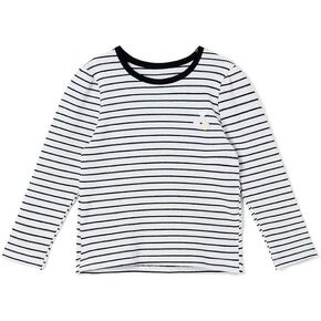 Ozkiz Toddler Girls White Long Sleeve Striped and Solid T-Shirt for Boys and Girls