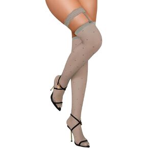 Heart Thigh High Stockings,Petite Size Sheer Mesh Garter Stocking,Sexy Knee Highs For Women Valentines Date