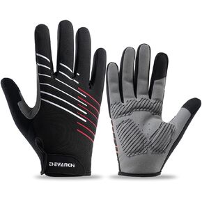 Cycling Gloves Mountain Bike Gloves Full Finger Padded Touchscreen Anti-Slip Breathable Riding Gloves for Men Women MTB Road Biking