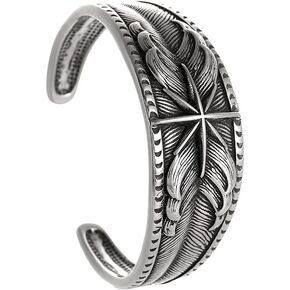 North Star Nautical Bracelet, Viking Compass Cuff Bracelet for Men, Stainless Steel Vintage Pirate Sailor Amulet Jewelry Gift