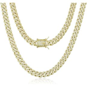 8 مم حقيقي 14k أو الذهب الأبيض مطلي الماس المثلج خارج سلسلة الارتباط الكوبي أو سوار الهيب هوب ميامي قلادة القلادة