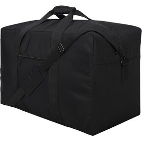 70L Large Duffle Bag for Travel - 24 inch Duffel Bag Heavy Duty Luggage Storage Bag (Black-Pro)