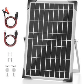 طقم لوحة الطاقة الشمسية 20W 12V ، حافلة شاحن بطارية الطاقة الشمسية ، لوحة شمسية مقاومة للماء + وحدة تحكم شحن الترقية + قوس التثبيت القابل للتعديل للقوارب RV Motorcycle Marine