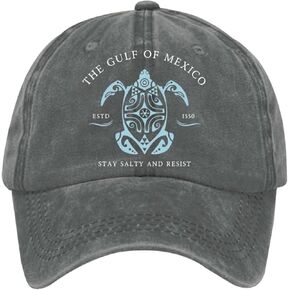 Gulf of Mexico Hat Sea Turtle Hat, Gulf of Mexico Established 1550 Cap, Vintage Baseball Caps for Men Women