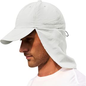 Mens Sun Hats with UV Protection Fishing Hiking Hat for Men with Neck Flap Summer Baseball Cap Outdoor