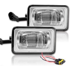 مجموعات الضوء الضوئي الممتازة LED LED لـ F150/F250/F350 2015-2020 Ford ، مجموعة مجموعة مصباح الضباب ثنائية النغمة ، 300 ٪ أكثر إشراقًا من الهالوجين ، 3000K/6500K IP67 DC 12V ، 2PCS ، JL3Z-7222-D