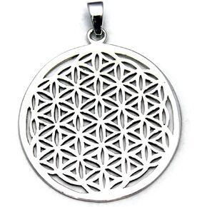 COSUMOSU 1.45″flower of life Sacred Geometry 925 Sterling Silver Pendant…