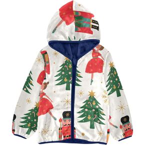 Aflyko Cute Boys Fleece Coat Blue Zip-Up Hoodie Girls Outerwear Kids Hooded Jacket 3-10T