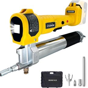 IRONFACE Electric Grease gun for Dewalt 20V Battery,10000 PSI Cordless Grease Gun Battery-powered(No Battery, Tool Only)