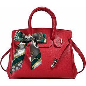 Women's Large Capacity Handbags Simple Shoulder Bags and Crossbody Bag PU Underarm Purses (Red)