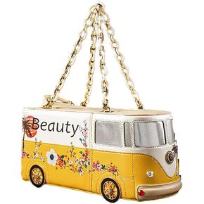 Women Fun Weird Car Shaped Crossbody Shoulder Bag Handbag PU Leather Unique Novelty Car Shaped Purse