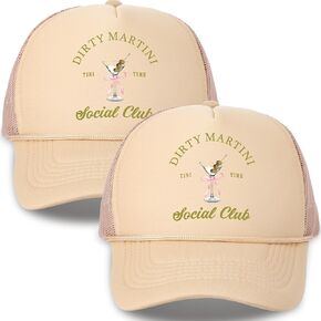 Hercicy Dirty Martini Social Club Trucker Hat Drinking Baseball Hat Adjustable Club Party Cap for Bachelor Bachelorette