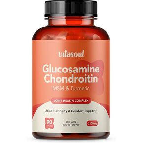 Glucosamine Chondroitin, Turmeric & MSM - Joint Support Supplement for Women & Men - Dietary Supplement - 90 Capsules