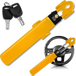 SEALIGHT Car Steering Wheel Lock with 2 Keys Car Double Hooks & Heavy Duty Car Club Steering Wheel Lock Adjustable Antitheft Locking Devices for Cars Truck Van SUV
