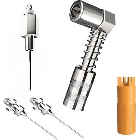 Grease Gun Coupler Needle Tip Kit: 5Pcs Grease Tube Hose Zerk Gun Fitting - 90 Degree Mini Grease Tool Locking Coupler Adapter for Lock N Lube Fittings - Small Quick Connect Grease Gun Nozzle