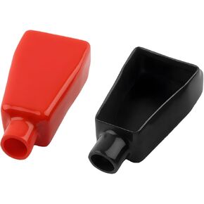 2 PCS Battery Terminal Covers, Soft Positive and Negative Cable Covers in Red and Black for Cars, Flexible PVC Battery Terminal Protector, Car Insulating Battery Cover