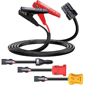 3-in-1 Detachable Adapter Head Jumper Cable Clamps Compatible With Mil-waukee M18/ De-Walt/Energy Storage Battery Jumper Starter, 5.9FT 8AWG Automotive Booster Cables Power Car Starting Using Tool