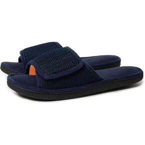 Magtoe Men's Adjustable Indoor Slippers Open Toe Arch Support Memory Foam Home Slippers