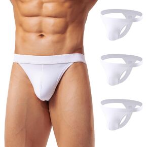 Mens Sexy Thongs Underwear Low Rise Bulge Pouch T-Back Thongs 3 Pack
