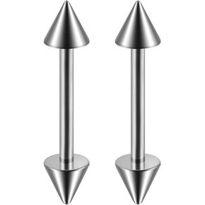 2pcs 14g الكرة جولة الكرة ارتفاع لسان الخواتم للنساء الرجال G23 التيتانيوم لسان الحلمة ثقب الحديد مستقيم شريط درع الأزرار جسم ثقب المجوهرات