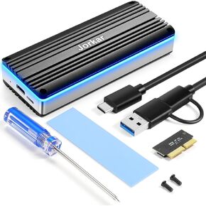 حاوية SSD خارجية USB C 3.2 لمحركات أقراص SSD ذات 12+16 Pin M، لـ Pro mid 2013-2015، Air mid 2013 إلى أوائل 2017، محول SSD محمول من الألومنيوم مع مؤشر