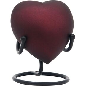 جرة القلب للرماد البشري - جرة حرق الجثث الصغيرة مع فتحة غطاء آمنة وسهلة - جرة تذكارية مع حامل متين للرماد المحبوب in Kuwait