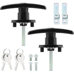 قفل الشاحنة قفل T-handle ، غطاء الشاحنة Topper Camper Locking T-Handle ، Keyed على حد سواء مجموعة قفل T-Handle Black (اليسار واليمين)