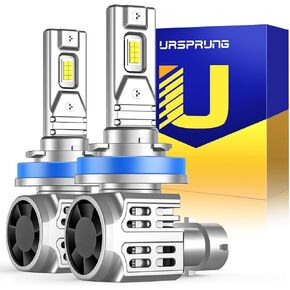Ursprung 9005/HB3 Light Bulbs, Real 1:1 Size 9005 Fog Lights, 6500K Cool White Super Bright, Plug-N-Play Canbus Ready, IP68 Waterproof, Pack of 2