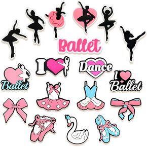 Ballet Shoe Charms, Dancing Shoe Decoration Charms, Accessories for Shoes Bracelet Wristband Sandals, Gifts for Birthday, Party, Holiday