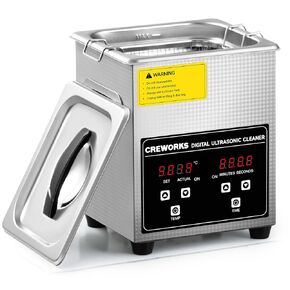 CREWORKS Professional Jewelry Cleaning Machine, 2L Jewelry Cleaning Ultrasonic Machine with Heater & Timer, Digital Sonic Cleaning Machine for Cleaning Denture Dental Irrigator Parts Retainer Glasses