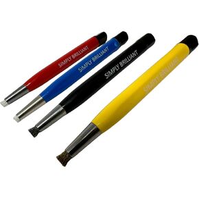 ببساطة Prishliant Fiberglass Scratch Press Pen - 4 Pack - مجوهرات ، مشاهدة ، تنظيف العملة ، التطبيقات الإلكترونية ، إزالة الصدأ والتآكل