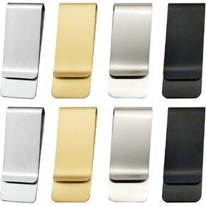 8-Pack Men's Stainless Steel Money Clip for Men - Secure Cash Clip with Slim Card Slots, Perfect Money Clips for Cash, Credit Cards, and Business Cards
