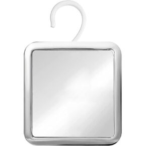 MIRRORVANA Hanging Fogless Shower Mirror for Shaving with 360° Rotatable Swivel Hook - Anti Fog and Shatterproof 6.3" x 6.3" Surface (Black)