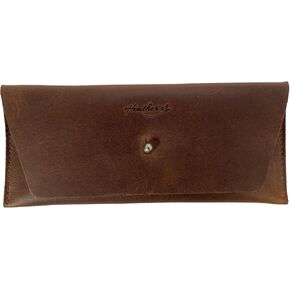 Heather's ، Long Fortility Pouch المصنوعة يدويًا من جلد الحبوب الكامل - محفظة أنيقة لحمل وتخزين النقود ، والبطاقات ، والبطاقات - قابض الطراز القديم ، البسيط :: بوربون براون