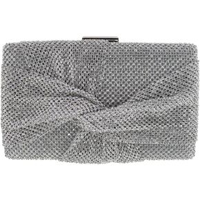 CTM® Women's Rhinestone Studded Box Clutch Handbag