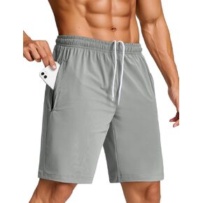 SILKWORLD Men's Quick Dry Athletic Running Shorts with Zipper Pockets 7" Stretch Gym Workout Training Shorts